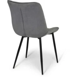 Lot De 4 Chaises MADY En Velours Gris Clair Pour Salle à Manger 10 Lot De 4 Chaises MADY En Velours Gris Clair Pour Salle à Manger -Homcomes Boutique 38450217 4