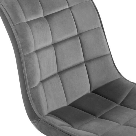 Lot De 4 Chaises MADY En Velours Gris Clair Pour Salle à Manger 7 Lot De 4 Chaises MADY En Velours Gris Clair Pour Salle à Manger – Image 5