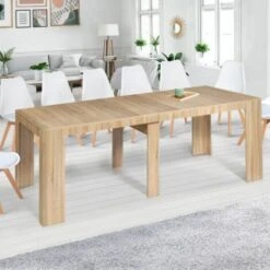 Table Console Extensible ORLANDO 14 Personnes 300 Cm Bois Façon Hêtre -Homcomes Boutique 39647620 2