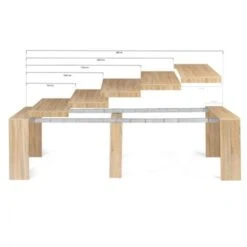 Table Console Extensible ORLANDO 14 Personnes 300 Cm Bois Façon Hêtre -Homcomes Boutique 39647620 4
