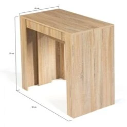 Table Console Extensible ORLANDO 14 Personnes 300 Cm Bois Façon Hêtre -Homcomes Boutique 39647620 5