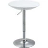 HOMCOM Table De Bar Ronde - Table Bistro Chic Style Contemporain - Piètement Acier Métal Chromé Plateau ABS Pivotant 360° Blanc -Homcomes Boutique 39773023 1