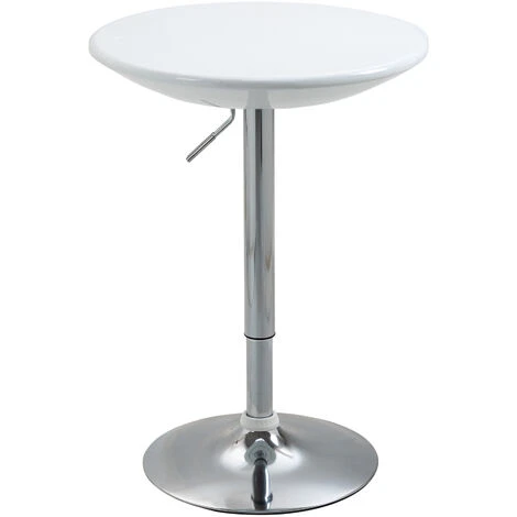 HOMCOM Table De Bar Ronde - Table Bistro Chic Style Contemporain - Piètement Acier Métal Chromé Plateau ABS Pivotant 360° Blanc 3 HOMCOM Table De Bar Ronde - Table Bistro Chic Style Contemporain - Piètement Acier Métal Chromé Plateau ABS Pivotant 360° Blanc