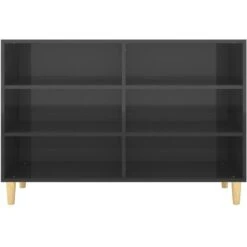 Buffet Noir Brillant 103,5x35x70 Cm Aggloméré VidaXL -Homcomes Boutique 40910805 4