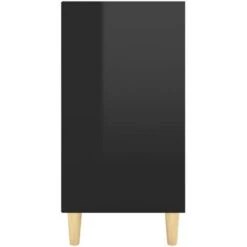 Buffet Noir Brillant 103,5x35x70 Cm Aggloméré VidaXL -Homcomes Boutique 40910805 5