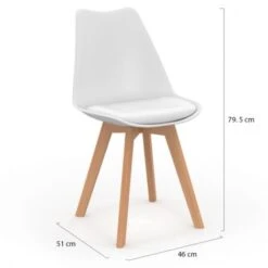 Lot De 6 Chaises Scandinaves SARA Mix Color Pastel Rose, Blanc, Gris Clair X2, Bleu X2 -Homcomes Boutique 41918346 5