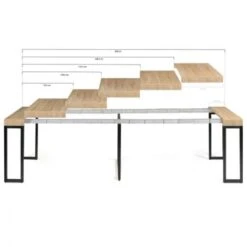 Table Console Extensible TORONTO 14 Personnes 300 Cm Design Industriel 10 Table Console Extensible TORONTO 14 Personnes 300 Cm Design Industriel -Homcomes Boutique 43413090 4
