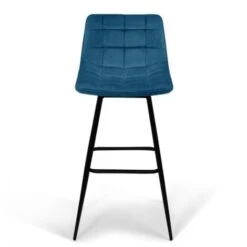 Lot De 4 Tabourets De Bar MADY En Velours Bleu -Homcomes Boutique 43413095 3