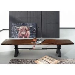 Banc 180x38 Acacia Laqué Brun IRON LABEL 156 -Homcomes Boutique 43590161 4