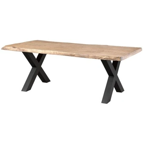 Table à Manger 180x90 En Bois De Manguier Laqué Beige Pieds En X Anthracite Mat FREEFORM 5 4 Table à Manger 180x90 En Bois De Manguier Laqué Beige Pieds En X Anthracite Mat FREEFORM 5 – Image 2
