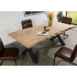 Table à Manger 180x90 En Bois De Manguier Laqué Beige Pieds En X Anthracite Mat FREEFORM 5 9 Table à Manger 180x90 En Bois De Manguier Laqué Beige Pieds En X Anthracite Mat FREEFORM 5 -Homcomes Boutique 43590727 3