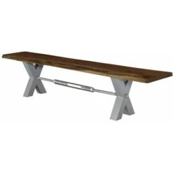 Banc 240x38 Acacia Laqué Brun IRON LABEL 154