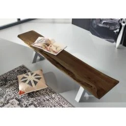 Banc 240x38 Acacia Laqué Brun IRON LABEL 154 -Homcomes Boutique 43600582 3