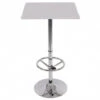 Table Haute De Bar Bistrot Avec Repose-pied 110 Cm Blanc