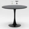 Table Ronde De Salle à Manger Et Salon Effet Marbre 80 Cm Tulip Murmar 80 Couleur: Noir -Homcomes Boutique 45340452 1