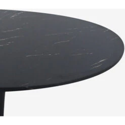Table Ronde De Salle à Manger Et Salon Effet Marbre 80 Cm Tulip Murmar 80 Couleur: Noir -Homcomes Boutique 45340452 4