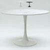 Table Ronde 120cm Salle à Manger Restaurant Effet Marbre Tulip Murmar 120 Couleur: Blanc -Homcomes Boutique 45340458 1