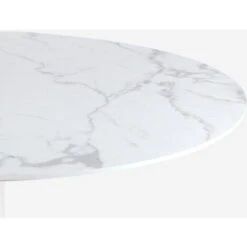 Table Ronde 120cm Salle à Manger Restaurant Effet Marbre Tulip Murmar 120 Couleur: Blanc -Homcomes Boutique 45340458 3