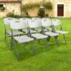 Lot 8 Chaise Pliable Blanches 44x46x50 Cm - 8x Chaise Pliante Blanche Robuste - Lot De 8 Chaise Pliante Confortable Pratique Pour Jardin, Mariage, Camping -Homcomes Boutique 45707101 1