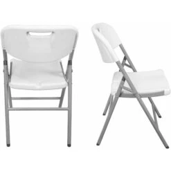Lot 8 Chaise Pliable Blanches 44x46x50 Cm - 8x Chaise Pliante Blanche Robuste - Lot De 8 Chaise Pliante Confortable Pratique Pour Jardin, Mariage, Camping -Homcomes Boutique 45707101 5