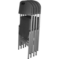 Lot 8 Chaise Pliable Noires 44x46x50 Cm - 8x Chaise Pliante Noire Robuste - Lot De 8 Chaise Pliante Confortable Pratique Pour Jardin, Mariage, Camping -Homcomes Boutique 45707102 4