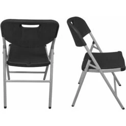 Lot 8 Chaise Pliable Noires 44x46x50 Cm - 8x Chaise Pliante Noire Robuste - Lot De 8 Chaise Pliante Confortable Pratique Pour Jardin, Mariage, Camping -Homcomes Boutique 45707102 5