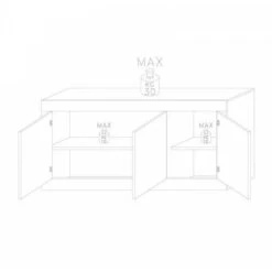 Buffet 3 Portes Blanc/Or - DILARA - L 160 X L 43 X H 86 Cm -Homcomes Boutique 45793033 3