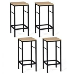 Lot De 4 Tabourets De Bar DETROIT Design Industriel