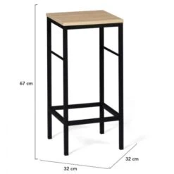 Lot De 4 Tabourets De Bar DETROIT Design Industriel -Homcomes Boutique 46281007 4