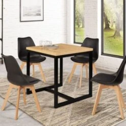 Table à Manger Extensible DETROIT 6-8 Personnes 80-160 Cm Design Industriel -Homcomes Boutique 46281016 4