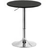 WOLTU 1 X Table De Bar En MDF Avec Pied. Table Ronde. Hauteur Réglable.Noir -Homcomes Boutique 47380224 1