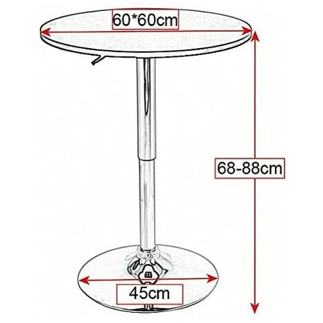 WOLTU 1 X Table De Bar En MDF Avec Pied. Table Ronde. Hauteur Réglable.Noir 4 WOLTU 1 X Table De Bar En MDF Avec Pied. Table Ronde. Hauteur Réglable.Noir – Image 2