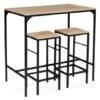 Table Haute De Bar DETROIT 100 Cm Et 2 Tabourets Design Industriel