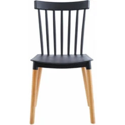 Lot De 4 Chaises De Salle à Manger VICTORIA Noir Bois Naturel 56x47x81 10 Lot De 4 Chaises De Salle à Manger VICTORIA Noir Bois Naturel 56x47x81 -Homcomes Boutique 49862328 4