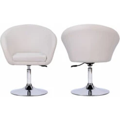 Tabouret De Bar En Simili Blanc GABIN 10 Tabouret De Bar En Simili Blanc GABIN -Homcomes Boutique 50818293 4