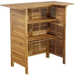 Topdeal Table De Bar 110 X 50 X 105 Cm Bois D'acacia Massif VDFF28228FR -Homcomes Boutique 52102133 3