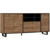Buffet SEWILL - Décor Chene Et Noir - 3 Portes - L 180,8 X P 42 X H 81,6 Cm -Homcomes Boutique 52176648 1