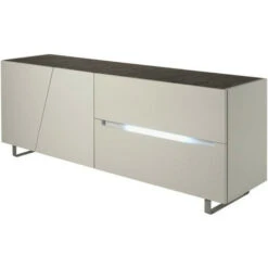 Enfilade - Blanc - 3 Portes Et 1 Tiroir - COOPER - L160 X P50 X H46 Cm