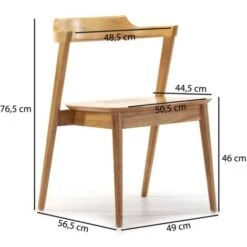 Pack 2 Chaises Venus, Couleur Chêne, Bois Massif, 58 Cm X 57,5 Cm X 76 Cm -Homcomes Boutique 52533253 5