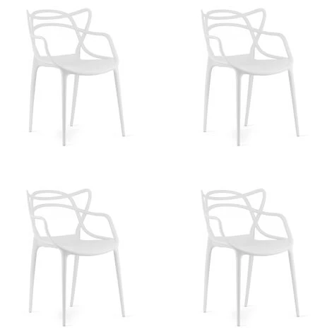 KATOI - Lot De 4 Chaises En PP Style Moderne - 82.5x55x54 Cm - Chaise De Salle à Manger 3 KATOI - Lot De 4 Chaises En PP Style Moderne - 82.5x55x54 Cm - Chaise De Salle à Manger