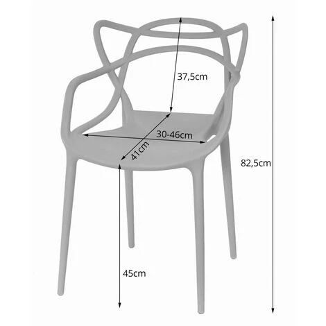 KATOI - Lot De 4 Chaises En PP Style Moderne - 82.5x55x54 Cm - Chaise De Salle à Manger 7 KATOI - Lot De 4 Chaises En PP Style Moderne - 82.5x55x54 Cm - Chaise De Salle à Manger – Image 5