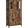 Songmics Meuble De Rangement, Buffet, Placard, Armoire, Étagères Réglable, 60 X 30 X 108 Cm, Cadre En Acier, Style Industriel, Marron Rustique Et Noir -Homcomes Boutique 52725871 1