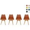 Lot De 4 Chaises Scandinaves. Pieds Bois De Hêtre. Chaises 1 Place. Terracotta -Homcomes Boutique 53304465 1