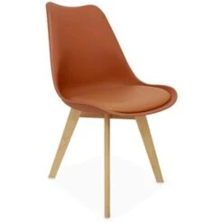Lot De 4 Chaises Scandinaves. Pieds Bois De Hêtre. Chaises 1 Place. Terracotta -Homcomes Boutique 53304465 4