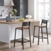 VASAGLE Tabourets De Bar, Lot De 2 Chaises Hautes, Sièges Cuisine, Salle à Manger, Bureau, Style Industriel, Marron Rustique Et Noir Par SONGMICS LBC070B01 -Homcomes Boutique 53317882 1