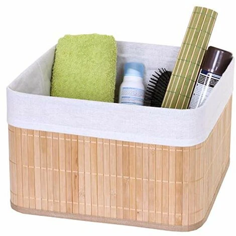 Nova Conteneur De Boîte De Rangement En Bambou Avec Cadre Intérieur Métallique Couleur : Naturel 4 Nova Conteneur De Boîte De Rangement En Bambou Avec Cadre Intérieur Métallique Couleur : Naturel – Image 2