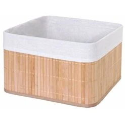 Nova Conteneur De Boîte De Rangement En Bambou Avec Cadre Intérieur Métallique Couleur : Naturel 9 Nova Conteneur De Boîte De Rangement En Bambou Avec Cadre Intérieur Métallique Couleur : Naturel -Homcomes Boutique 53577533 3
