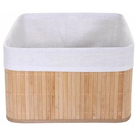 Nova Conteneur De Boîte De Rangement En Bambou Avec Cadre Intérieur Métallique Couleur : Naturel 6 Nova Conteneur De Boîte De Rangement En Bambou Avec Cadre Intérieur Métallique Couleur : Naturel – Image 4