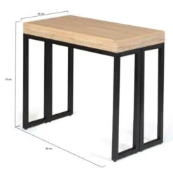 Table Console Extensible TORONTO 6 Personnes 140 Cm Design Industriel 11 Table Console Extensible TORONTO 6 Personnes 140 Cm Design Industriel -Homcomes Boutique 53578469 5