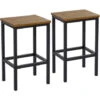 Lot De 2 Chaises De Bar, Tabourets Hauts, Pour Cuisine, Salle à Manger, Salon, Marron - Meerveil -Homcomes Boutique 53940177 1